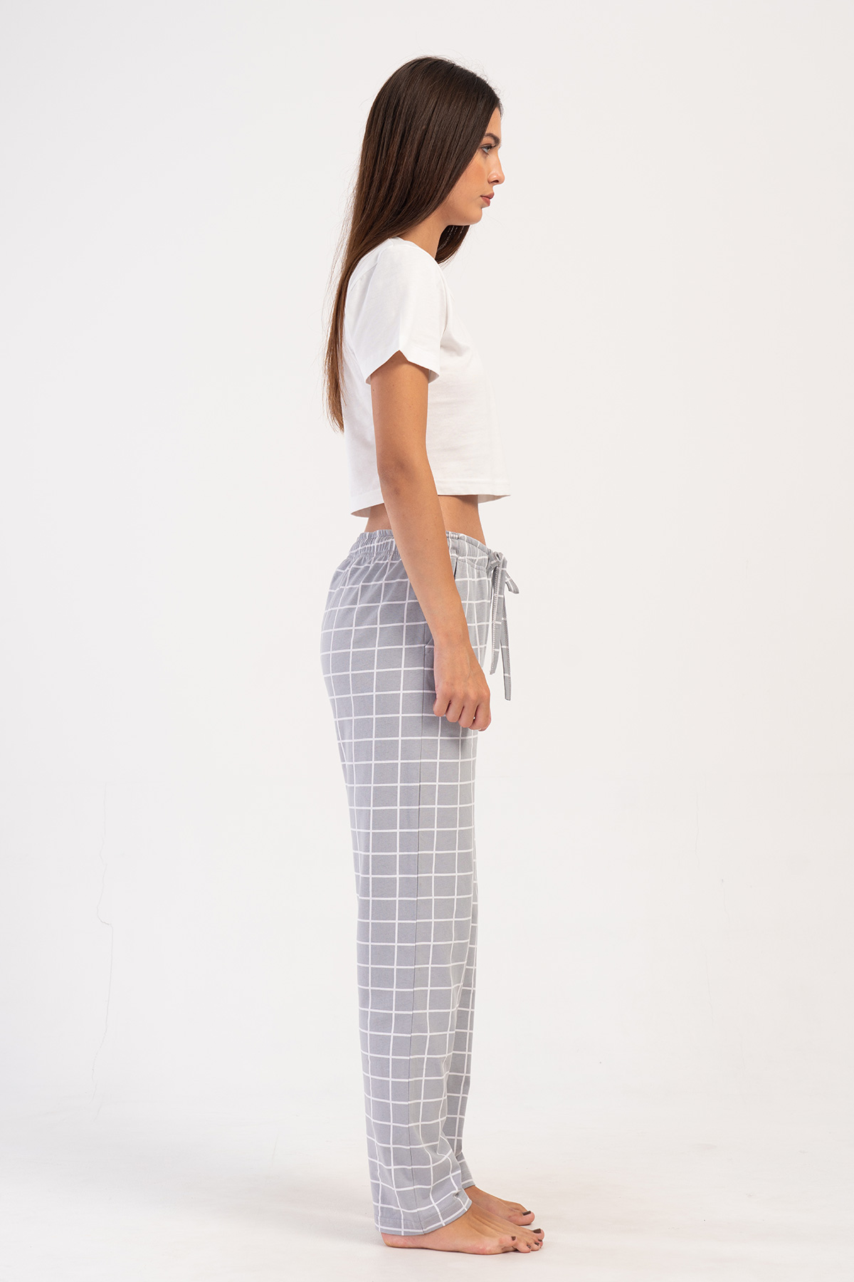 Woman Stone Plaid Pyjama Separate Woman Stone Plaid Pyjama Separate