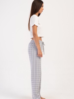 Woman Stone Plaid Pyjama Separate Woman Stone Plaid Pyjama Separate