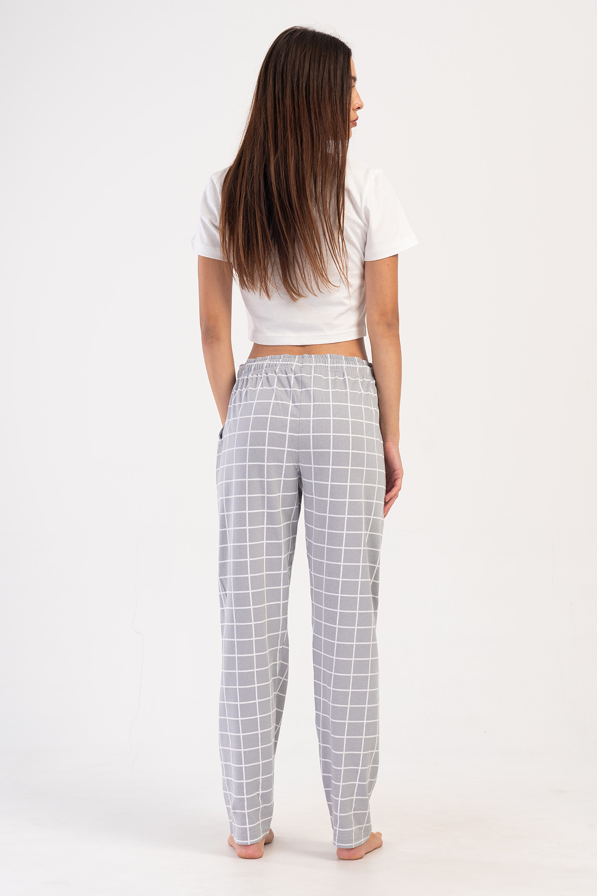 Woman Stone Plaid Pyjama Separate Woman Stone Plaid Pyjama Separate