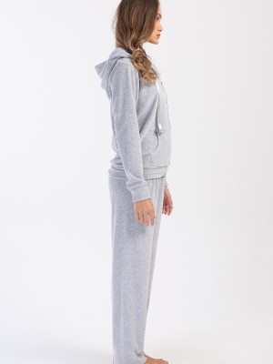 Woman Velvet Zipper & Pocket Detail Tracksuit Woman Velvet Zipper & Pocket Detail Tracksuit