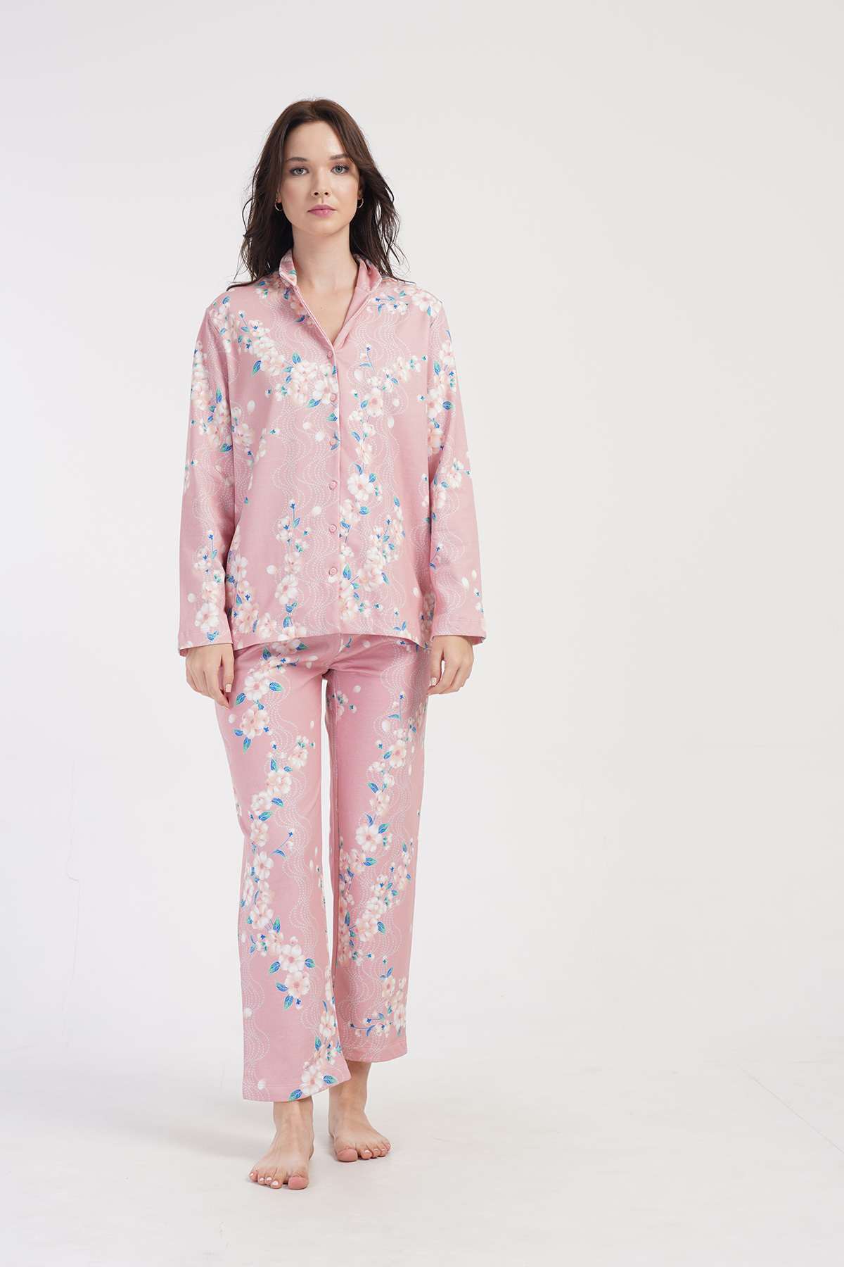Woman Two Yarn Floya Buttoned Pyjama Set Woman Two Yarn Floya Buttoned Pyjama Set
