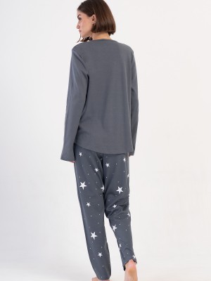 Woman Fume Interlock O Neck Long Sleeve Pyjama Set Woman Fume Interlock O Neck Long Sleeve Pyjama Set