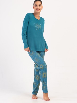 Woman Silver Big Size Interlock Pyjama Set Woman Silver Big Size Interlock Pyjama Set