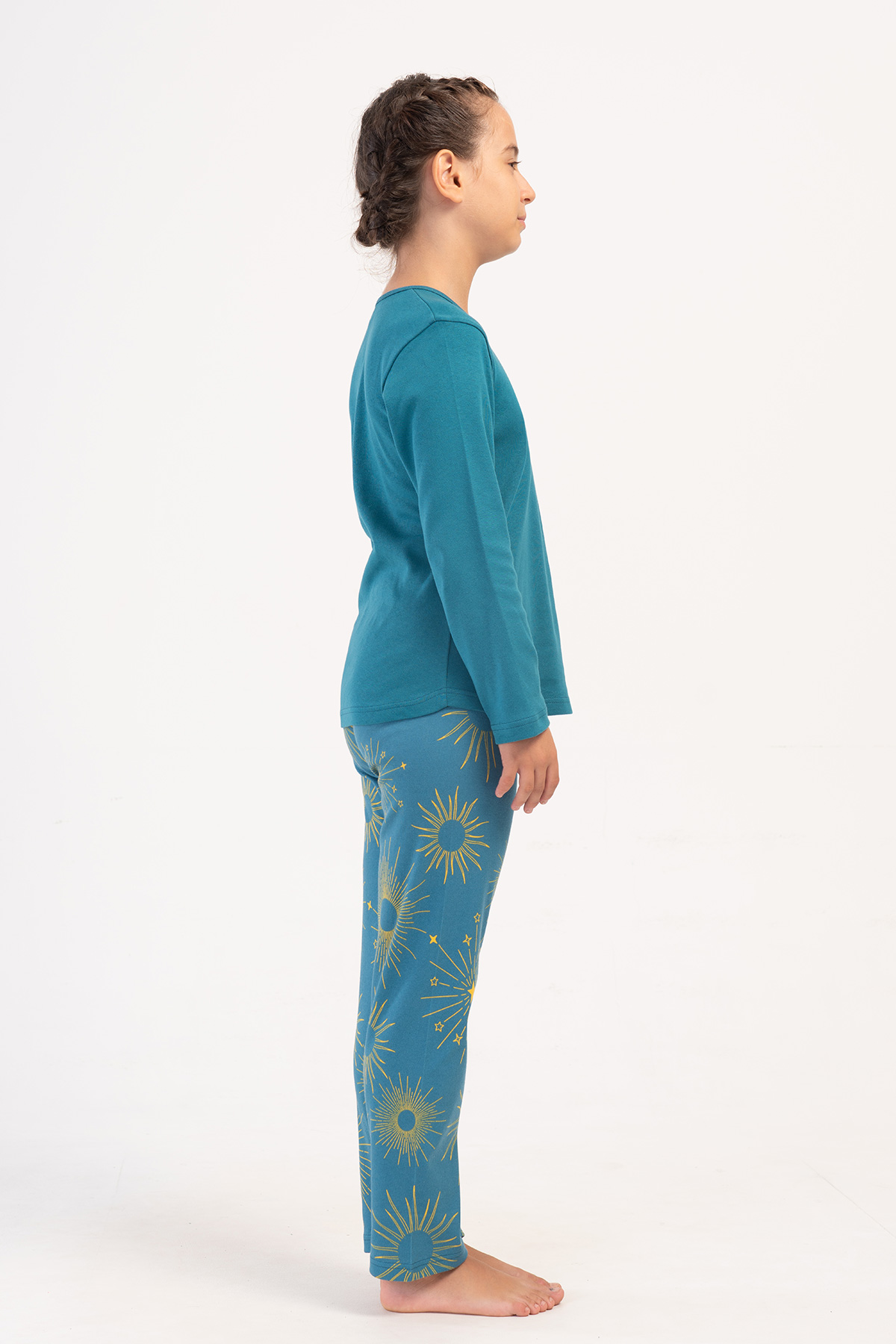 Kids' Girl Interlock Silver Pine Pyjama Set Kids' Girl Interlock Silver Pine Pyjama Set