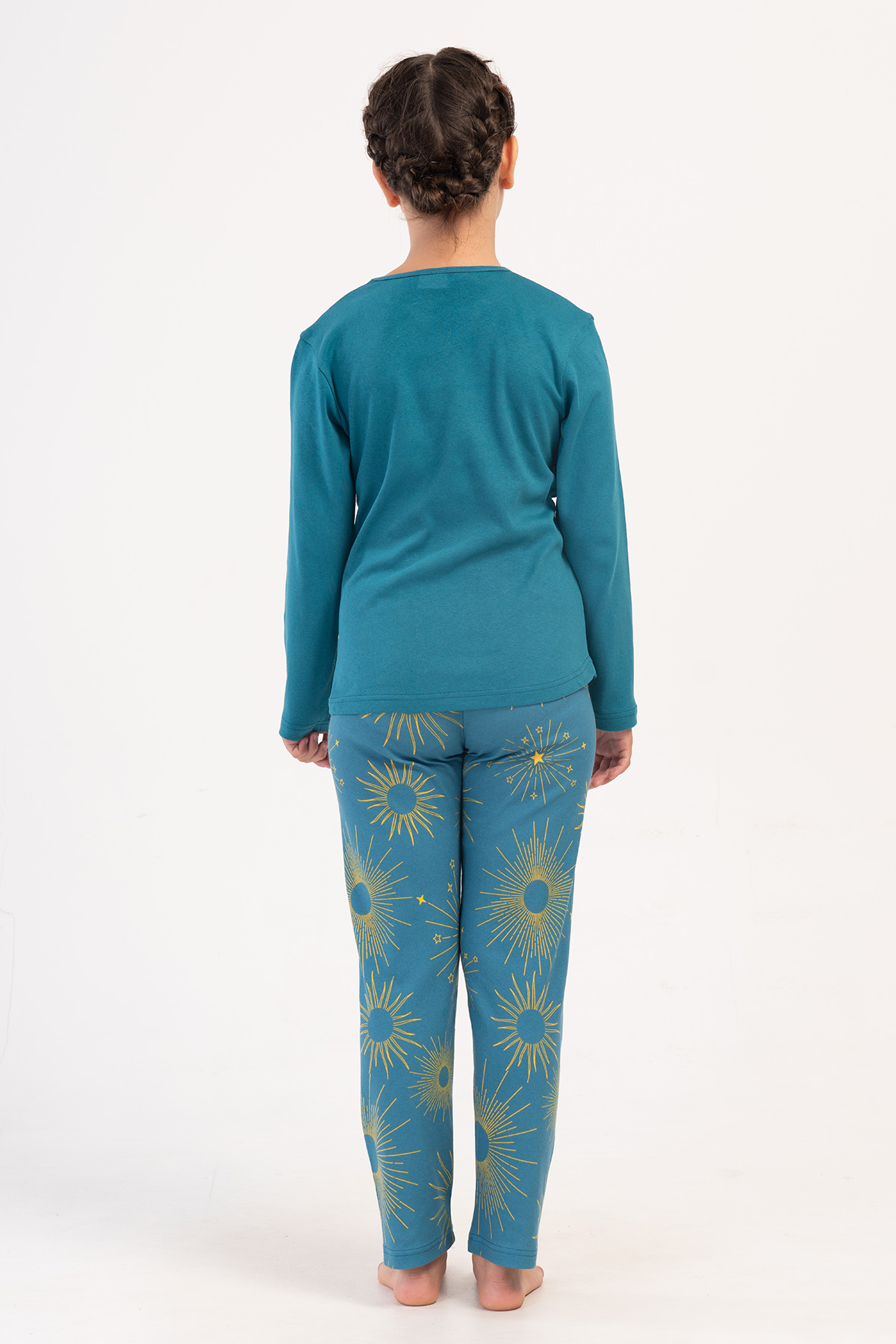 Kids' Girl Interlock Silver Pine Pyjama Set Kids' Girl Interlock Silver Pine Pyjama Set