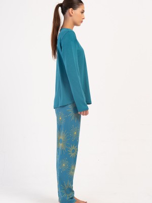 Woman Interlock Silver Pine Big Size Pyjama Set Woman Interlock Silver Pine Big Size Pyjama Set