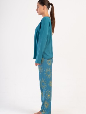 Woman Interlock Silver Pine Big Size Pyjama Set Woman Interlock Silver Pine Big Size Pyjama Set