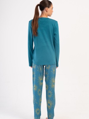 Woman Interlock Silver Pine Big Size Pyjama Set Woman Interlock Silver Pine Big Size Pyjama Set