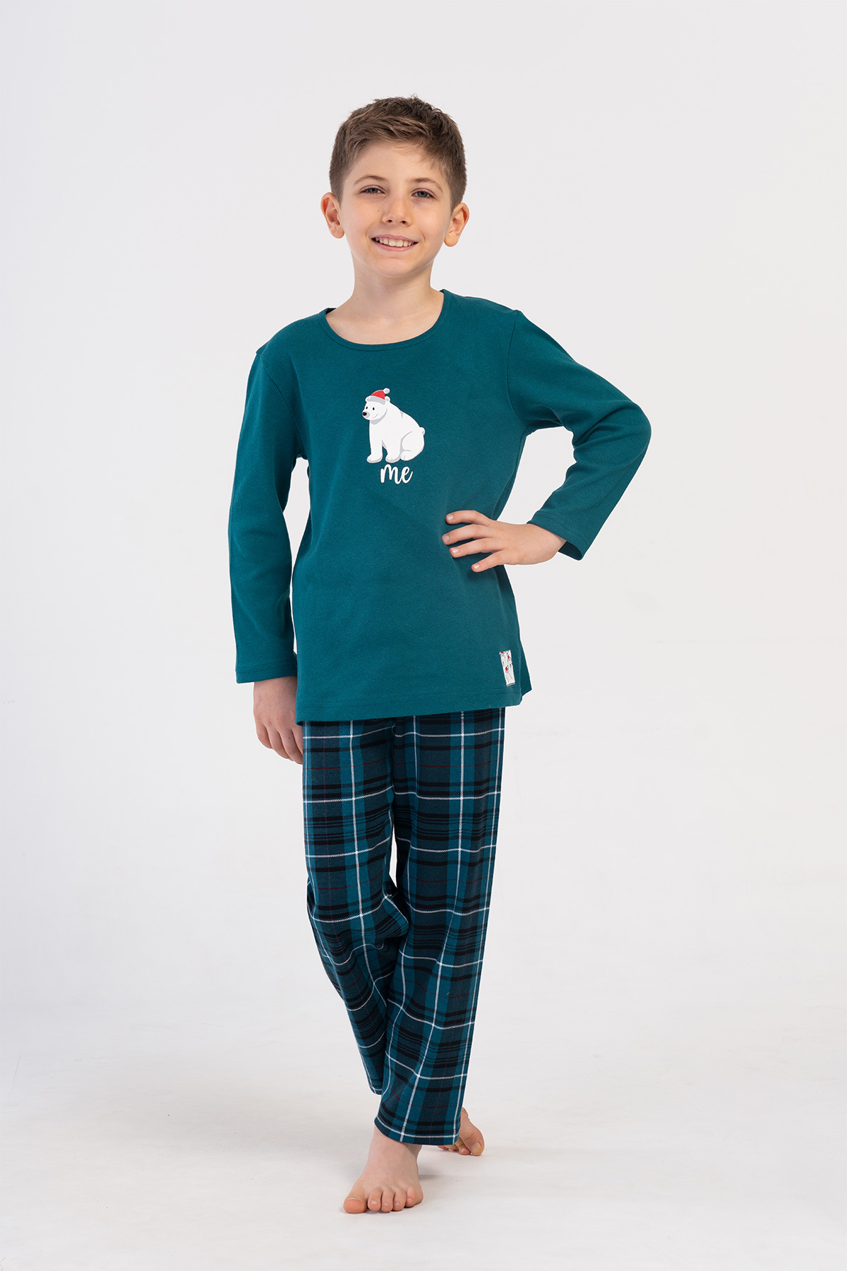 Kids' Boy Emerald Supreme O Neck Long Sleeve Pyjama Set Kids' Boy Emerald Supreme O Neck Long Sleeve Pyjama Set