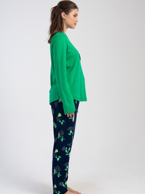 Woman Cactus Interlock Big Size Long Sleeve Pyjama Set Woman Cactus Interlock Big Size Long Sleeve Pyjama Set