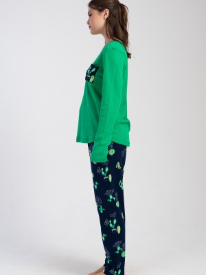 Woman Cactus Interlock Big Size Long Sleeve Pyjama Set Woman Cactus Interlock Big Size Long Sleeve Pyjama Set