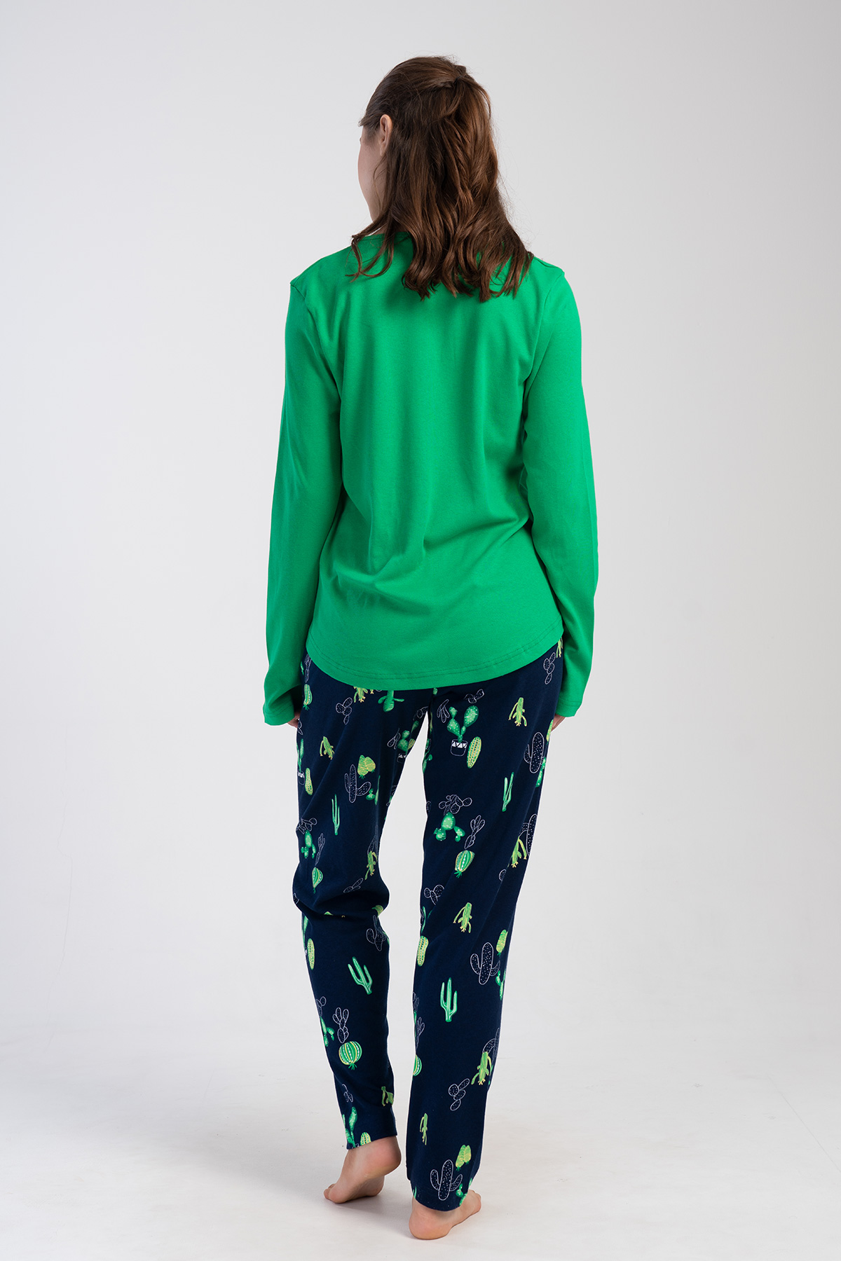 Woman Cactus Interlock Big Size Long Sleeve Pyjama Set Woman Cactus Interlock Big Size Long Sleeve Pyjama Set