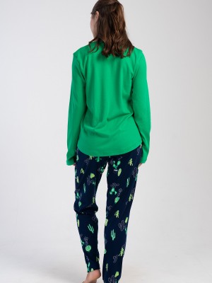 Woman Cactus Interlock Big Size Long Sleeve Pyjama Set Woman Cactus Interlock Big Size Long Sleeve Pyjama Set