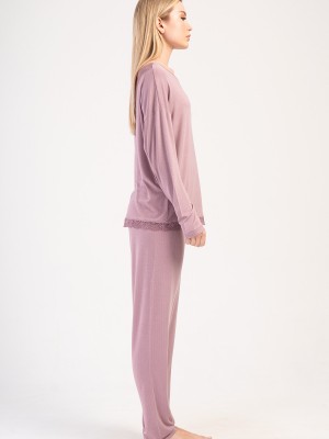 Woman Lycra Viscon Wide Collar Niva Pyjama Set Woman Lycra Viscon Wide Collar Niva Pyjama Set