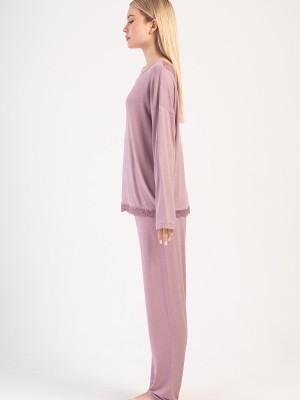 Woman Lycra Viscon Wide Collar Niva Pyjama Set Woman Lycra Viscon Wide Collar Niva Pyjama Set