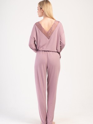 Woman Lycra Viscon Wide Collar Niva Pyjama Set Woman Lycra Viscon Wide Collar Niva Pyjama Set