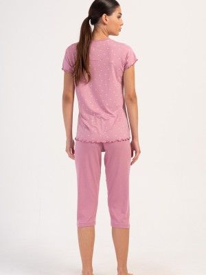 Woman Big Size Rosebloom Lycra Viscon Capri Set Woman Big Size Rosebloom Lycra Viscon Capri Set