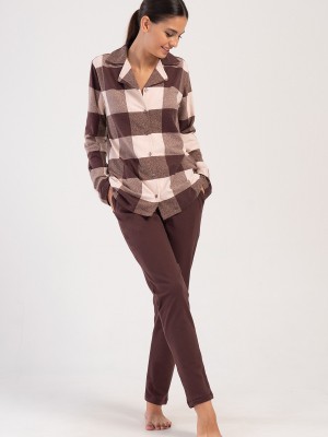 Woman Lycra Supreme Big Size Brown Pyjama Set Woman Lycra Supreme Big Size Brown Pyjama Set