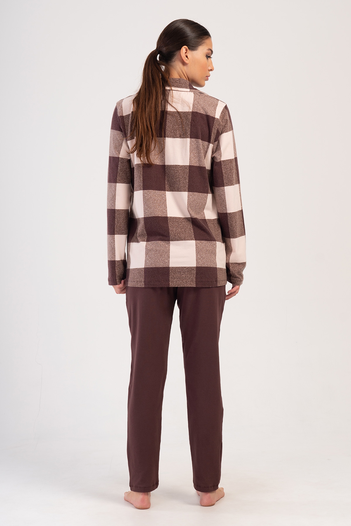 Woman Lycra Supreme Big Size Brown Pyjama Set Woman Lycra Supreme Big Size Brown Pyjama Set