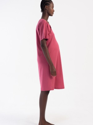 Woman Bordeaux Supreme Short Sleeve Pregnant Tunic Woman Bordeaux Supreme Short Sleeve Pregnant Tunic