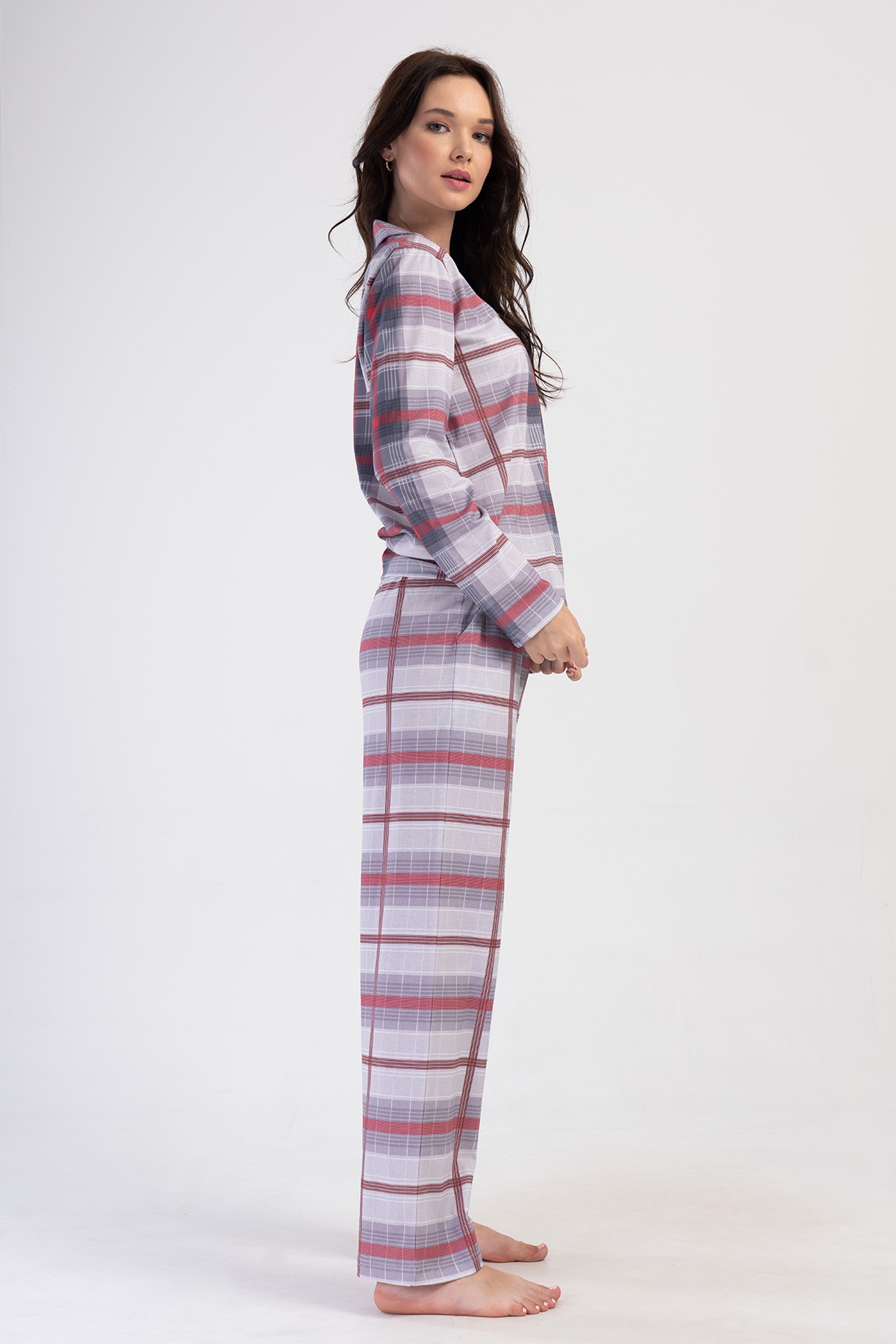 Woman Supreme Big Size Red Plaid Pyjama Set Woman Supreme Big Size Red Plaid Pyjama Set