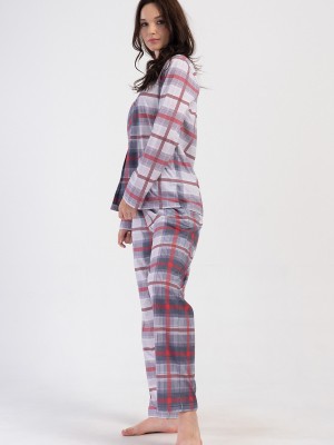 Woman Supreme Big Size Red Plaid Pyjama Set Woman Supreme Big Size Red Plaid Pyjama Set