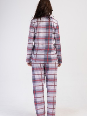 Woman Supreme Big Size Red Plaid Pyjama Set Woman Supreme Big Size Red Plaid Pyjama Set