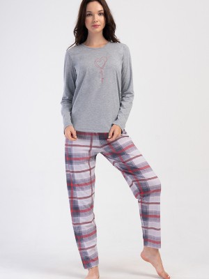 Woman Melange Supreme O Neck Pyjama Set Woman Melange Supreme O Neck Pyjama Set
