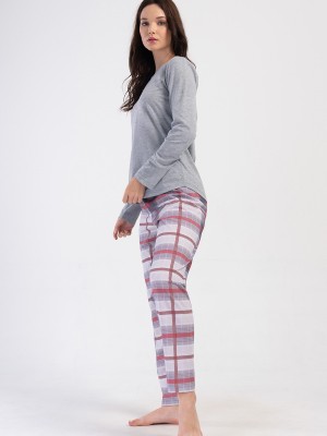 Woman Melange Supreme O Neck Pyjama Set Woman Melange Supreme O Neck Pyjama Set