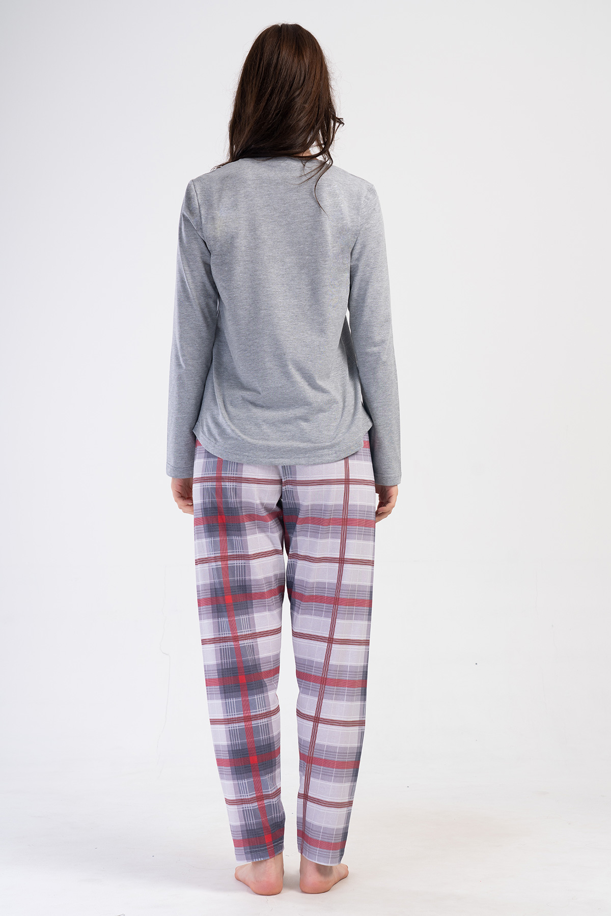 Woman Melange Supreme O Neck Pyjama Set Woman Melange Supreme O Neck Pyjama Set