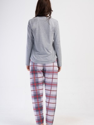 Woman Melange Supreme O Neck Pyjama Set Woman Melange Supreme O Neck Pyjama Set