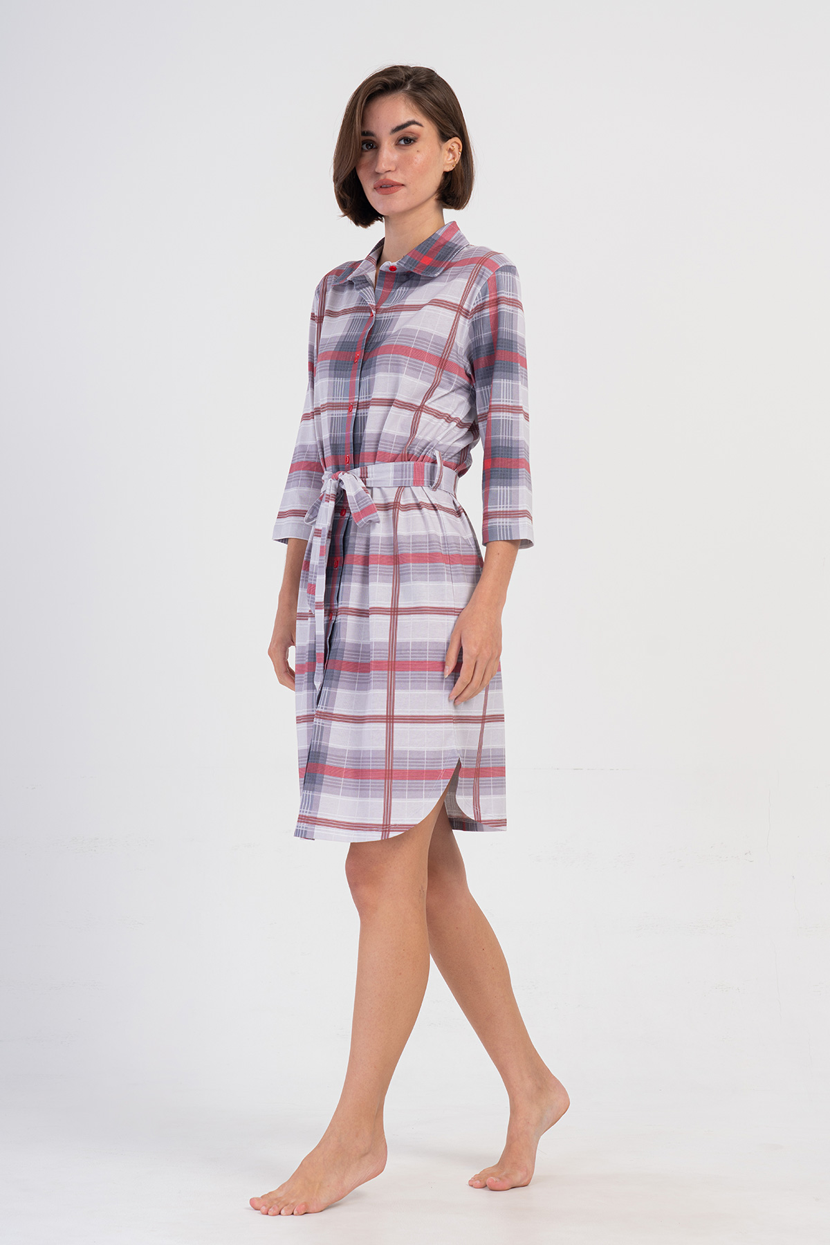 Woman Gray Supreme Buttoned Poor Sleeve Shirt Tunic Woman Gray Supreme Buttoned Poor Sleeve Shirt Tunic