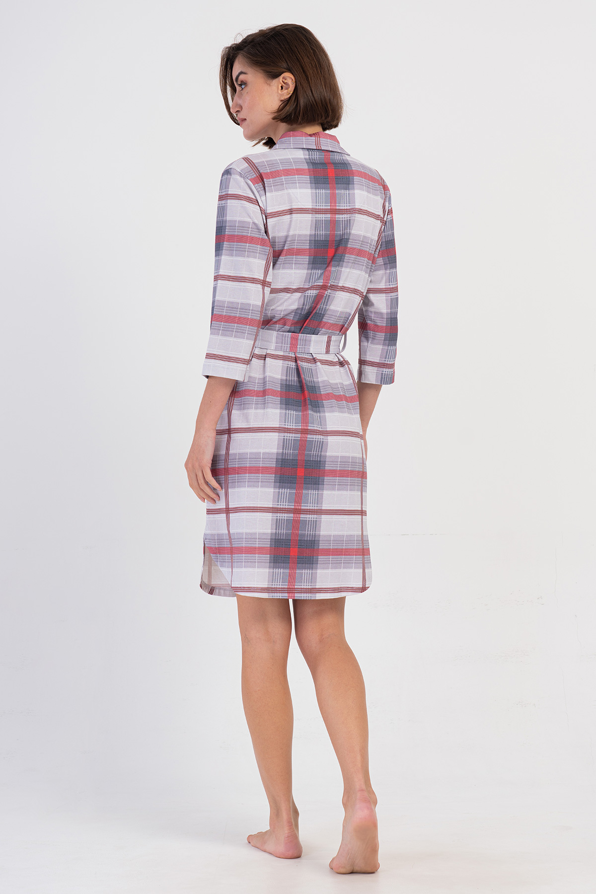 Woman Gray Supreme Buttoned Poor Sleeve Shirt Tunic Woman Gray Supreme Buttoned Poor Sleeve Shirt Tunic