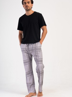 Man Gray Plaid Pyjama Separate Man Gray Plaid Pyjama Separate