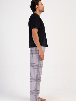 Man Gray Plaid Pyjama Separate Man Gray Plaid Pyjama Separate