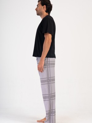 Man Gray Plaid Pyjama Separate Man Gray Plaid Pyjama Separate