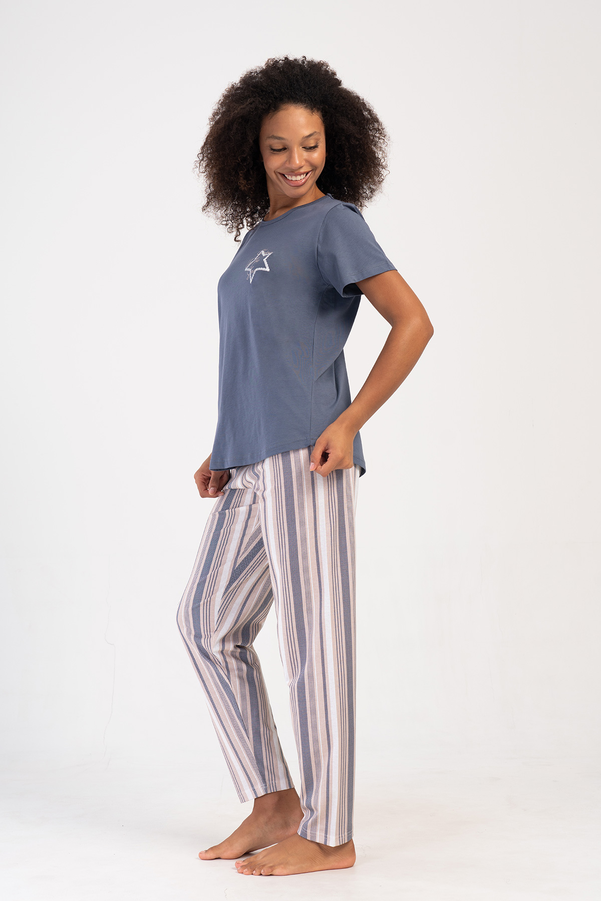 Woman Supreme Big Size Mesta O Neck Pyjama Set Woman Supreme Big Size Mesta O Neck Pyjama Set