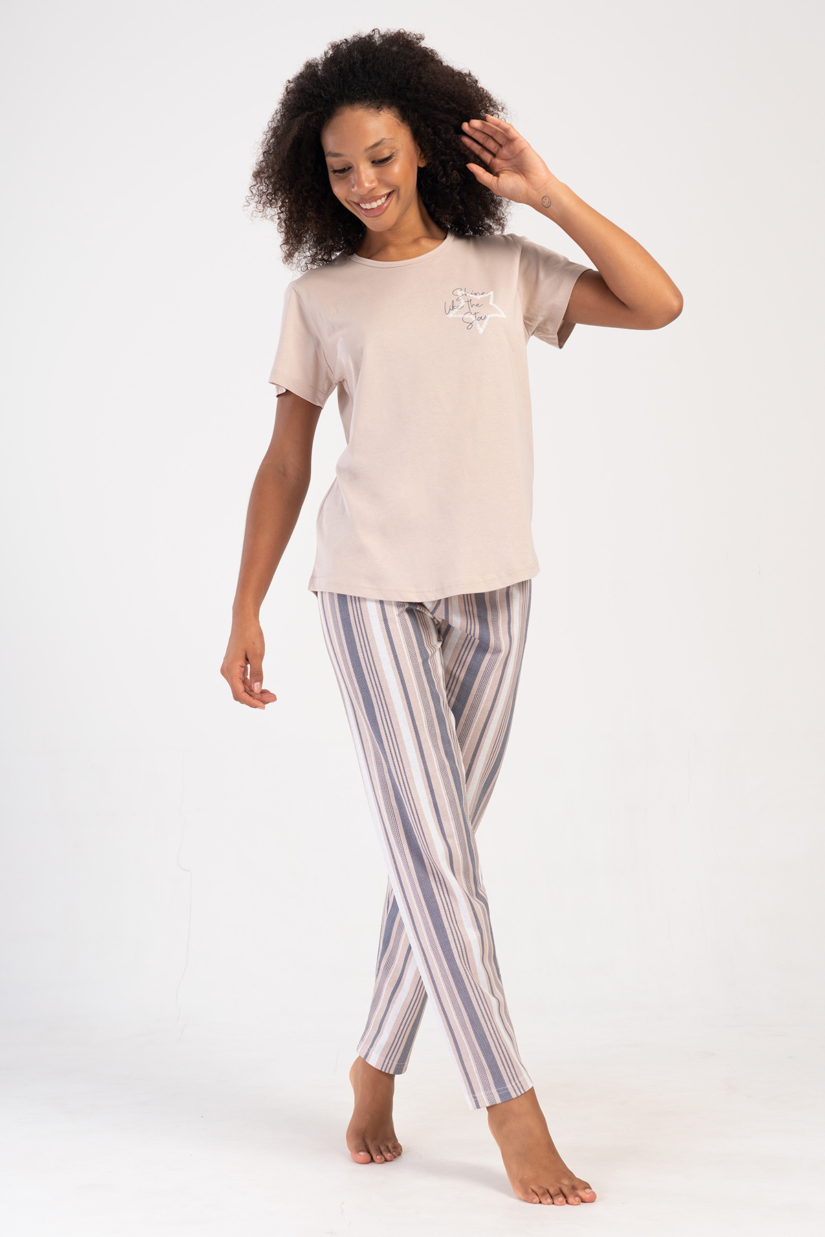 Woman Supreme Big Size Mesta O Neck Pyjama Set Woman Supreme Big Size Mesta O Neck Pyjama Set