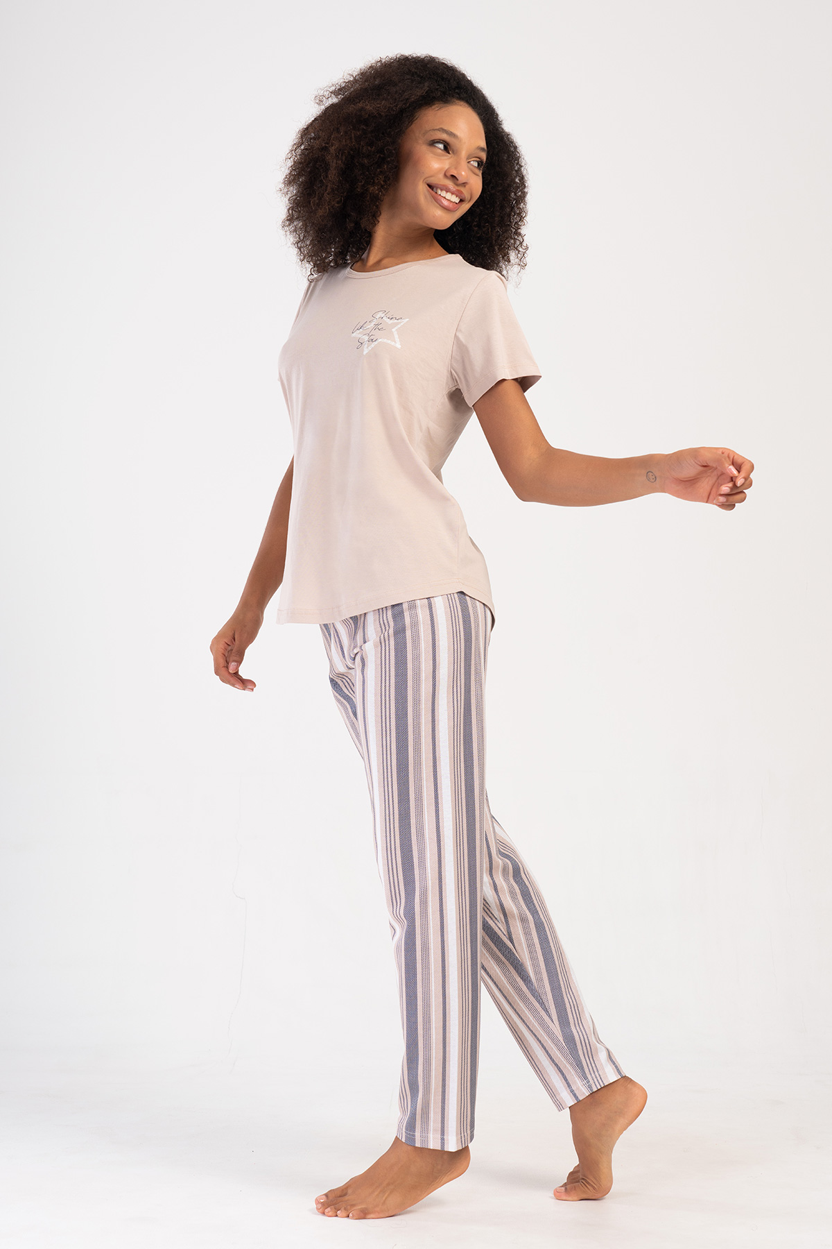 Woman Supreme Big Size Mesta O Neck Pyjama Set Woman Supreme Big Size Mesta O Neck Pyjama Set