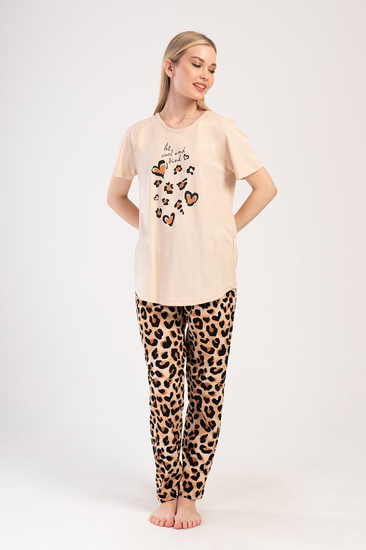 Woman Big Size Leopard Pyjama Set Woman Big Size Leopard Pyjama Set