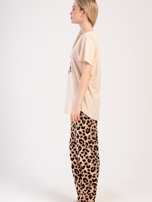 Woman Big Size Leopard Pyjama Set Woman Big Size Leopard Pyjama Set