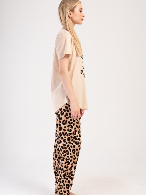 Woman Big Size Leopard Pyjama Set Woman Big Size Leopard Pyjama Set