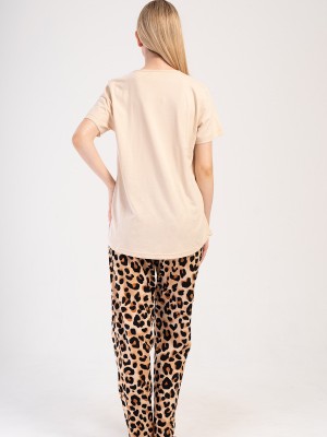 Woman Big Size Leopard Pyjama Set Woman Big Size Leopard Pyjama Set