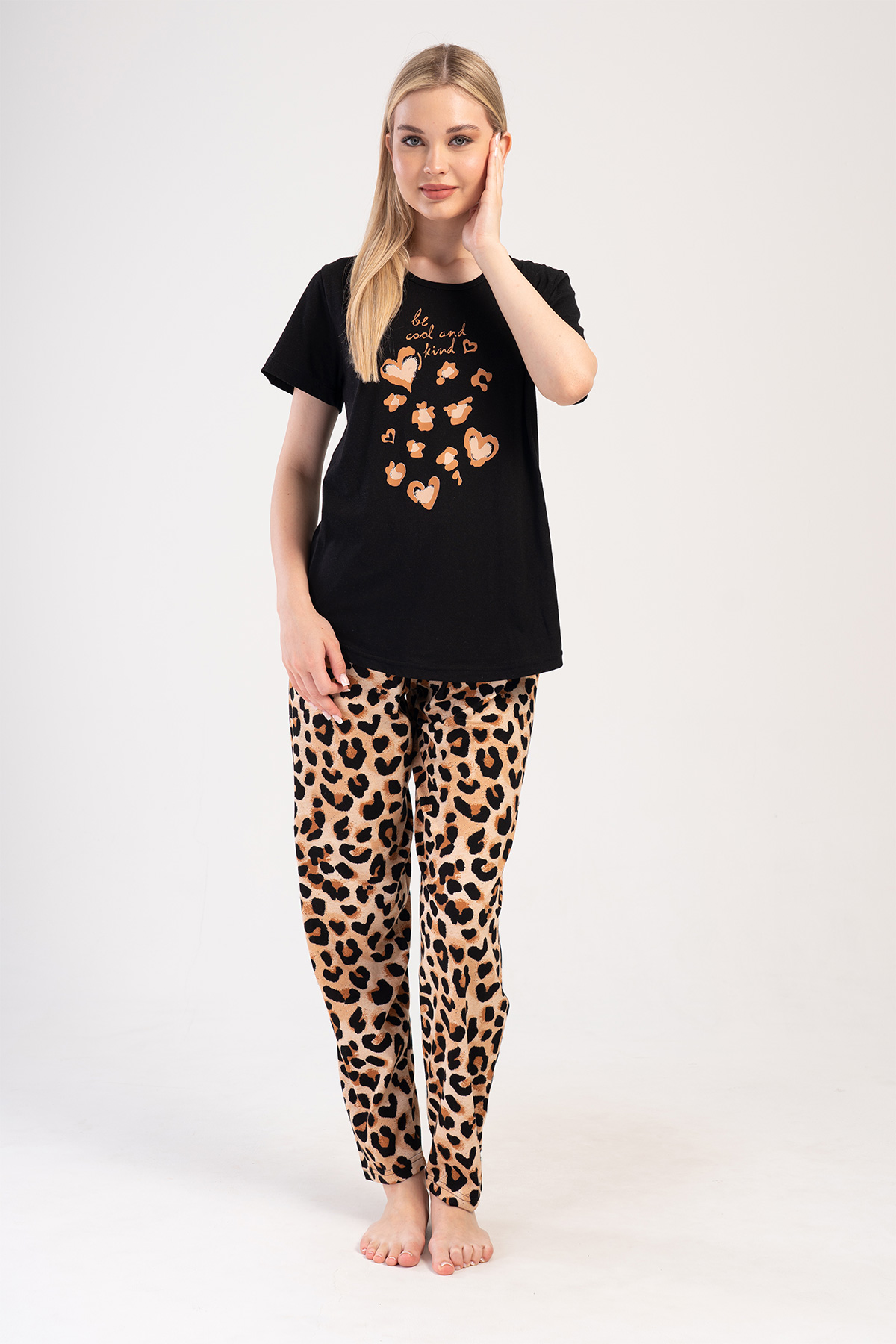 Woman Big Size Leopard Pyjama Set Woman Big Size Leopard Pyjama Set
