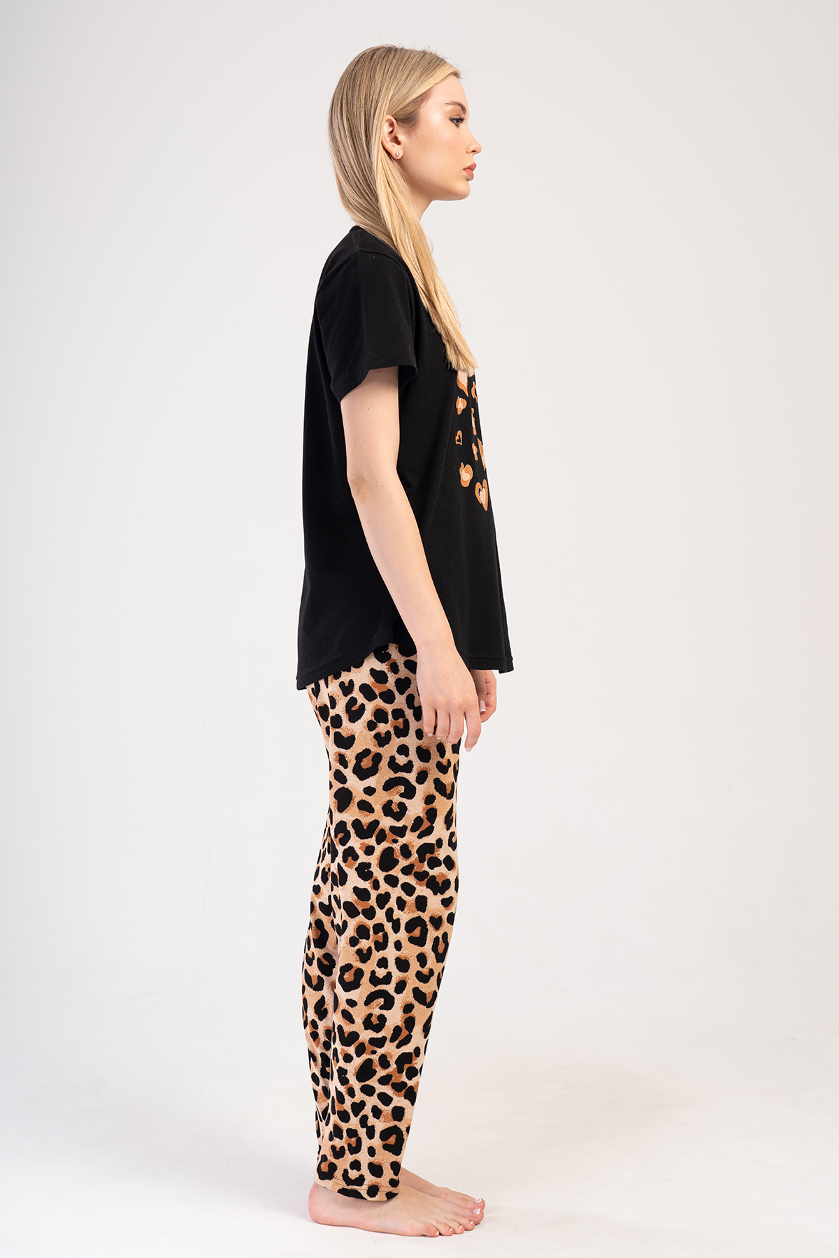 Woman Big Size Leopard Pyjama Set Woman Big Size Leopard Pyjama Set
