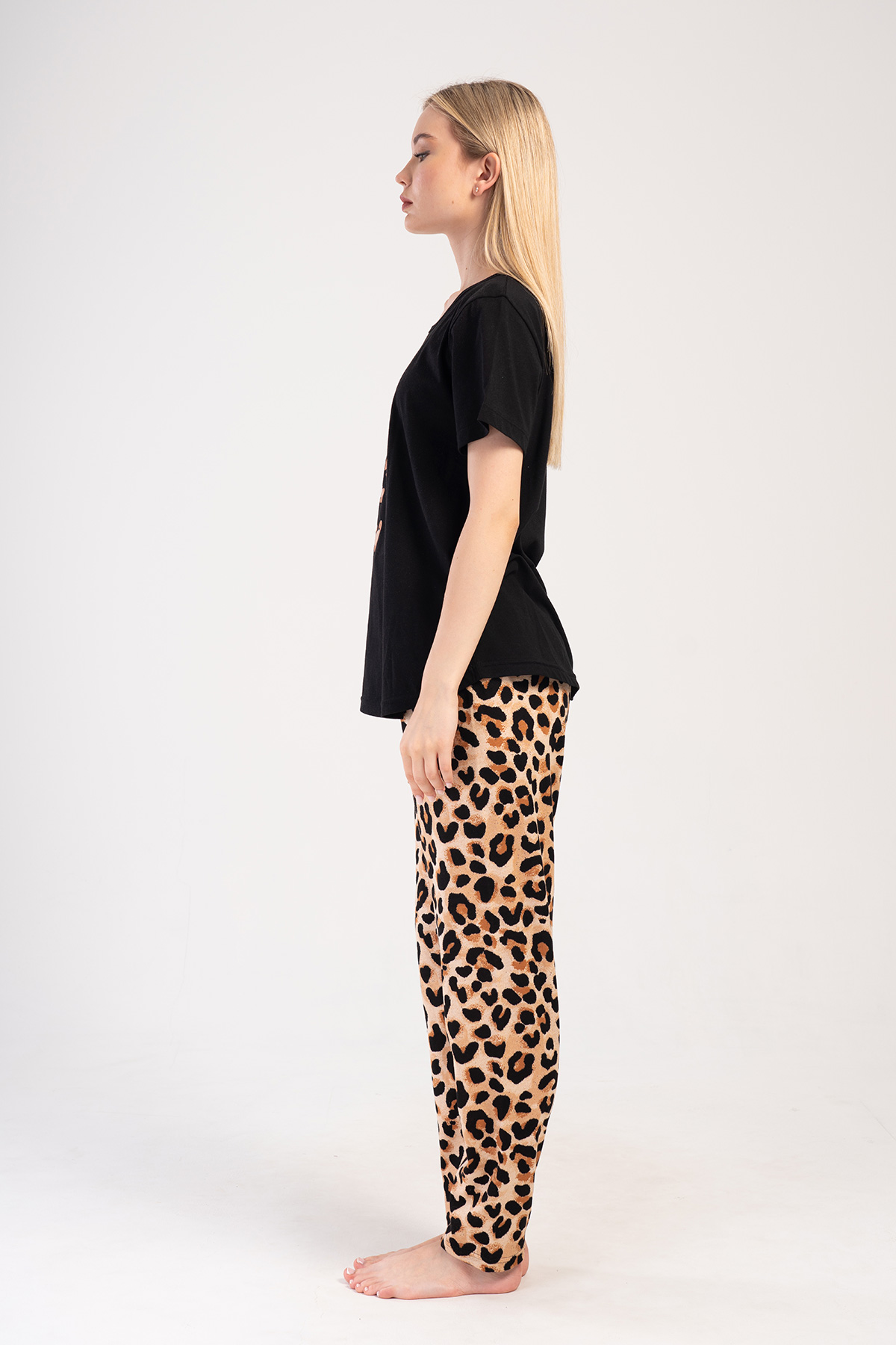 Woman Big Size Leopard Pyjama Set Woman Big Size Leopard Pyjama Set