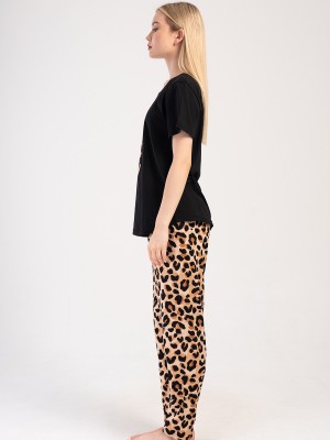 Woman Big Size Leopard Pyjama Set Woman Big Size Leopard Pyjama Set