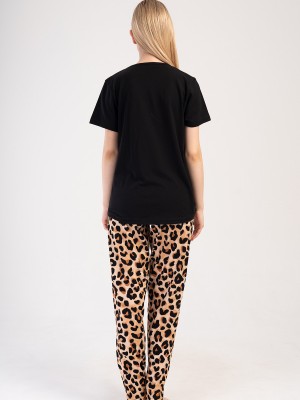 Woman Big Size Leopard Pyjama Set Woman Big Size Leopard Pyjama Set
