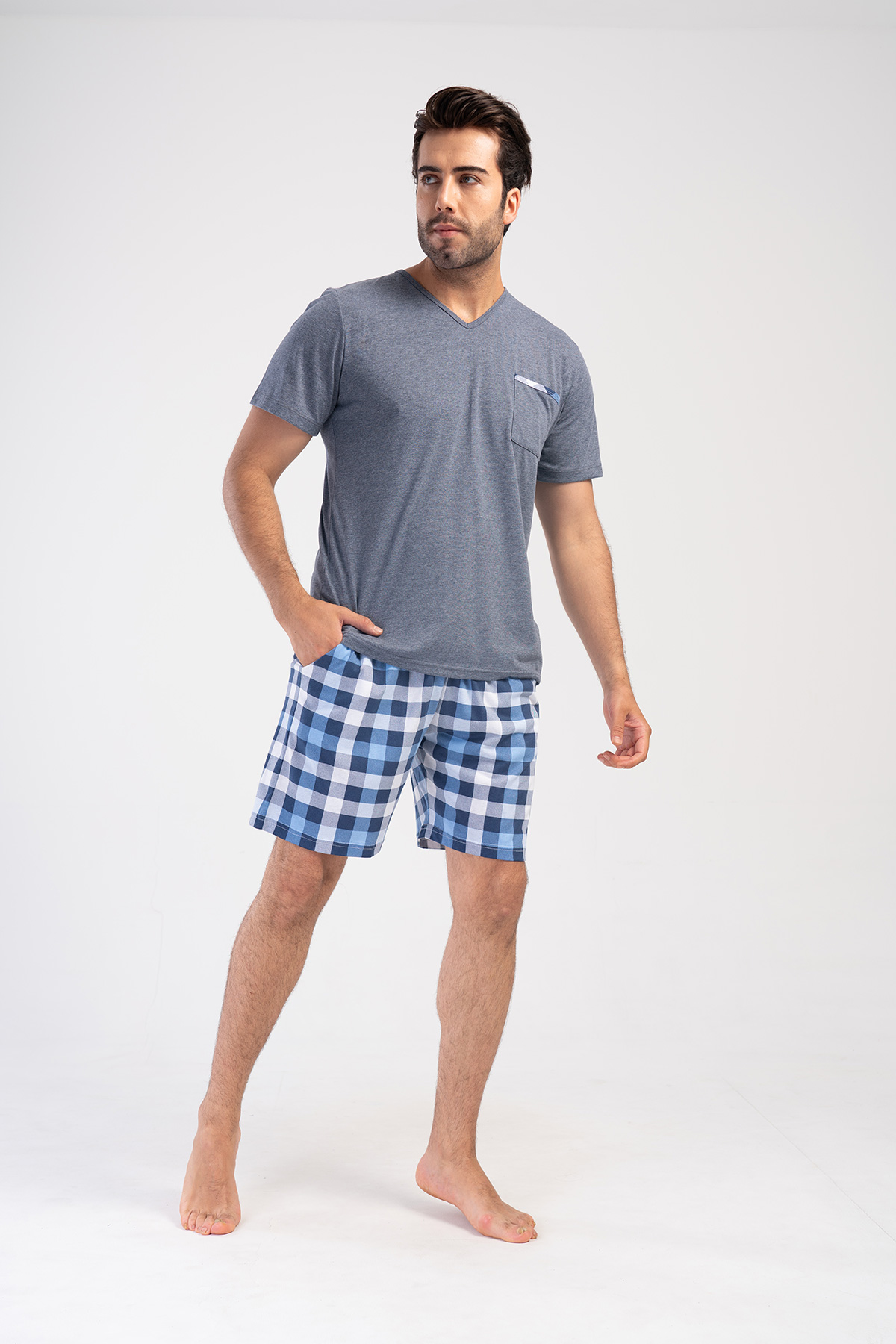 Man Supreme Berra V Neck Short Set Man Supreme Berra V Neck Short Set
