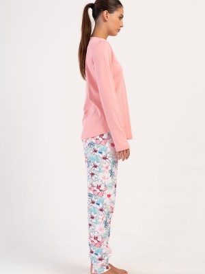 Woman Natalie Interlock Buttoned O Neck Pyjama Set Woman Natalie Interlock Buttoned O Neck Pyjama Set